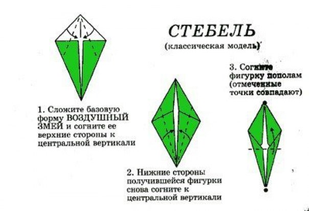 Как сложить тюльпан из бумаги оригами схема простая для детей