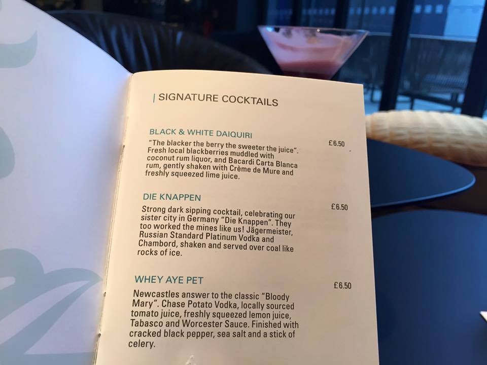 Signature cocktails from the bar at Motel One Newcastle