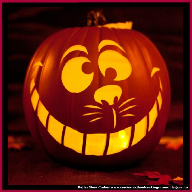 Dollar Store Crafter Cheshire Cat JackOLantern Pumpkin (FREE CARVING