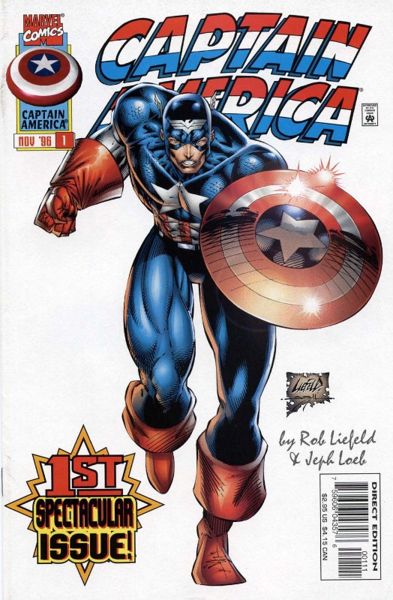 as capas da publicão de Capitao America 1997