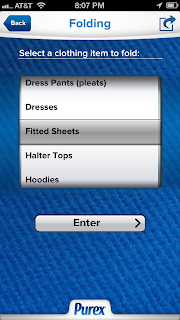 Laundry folding help Purex Laundry Help app