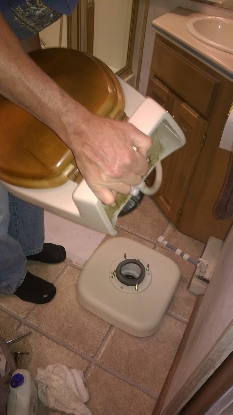 RVing The USA is our BIG Backyard MOTORHOME MODIFICATION Toilet