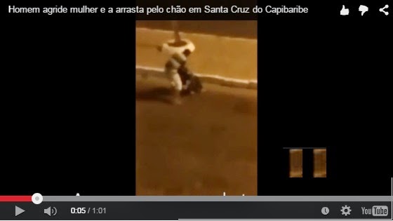 Vídeo mostra homem agredindo mulher e a arrastando pelo chão em Santa Cruz do Capibaribe