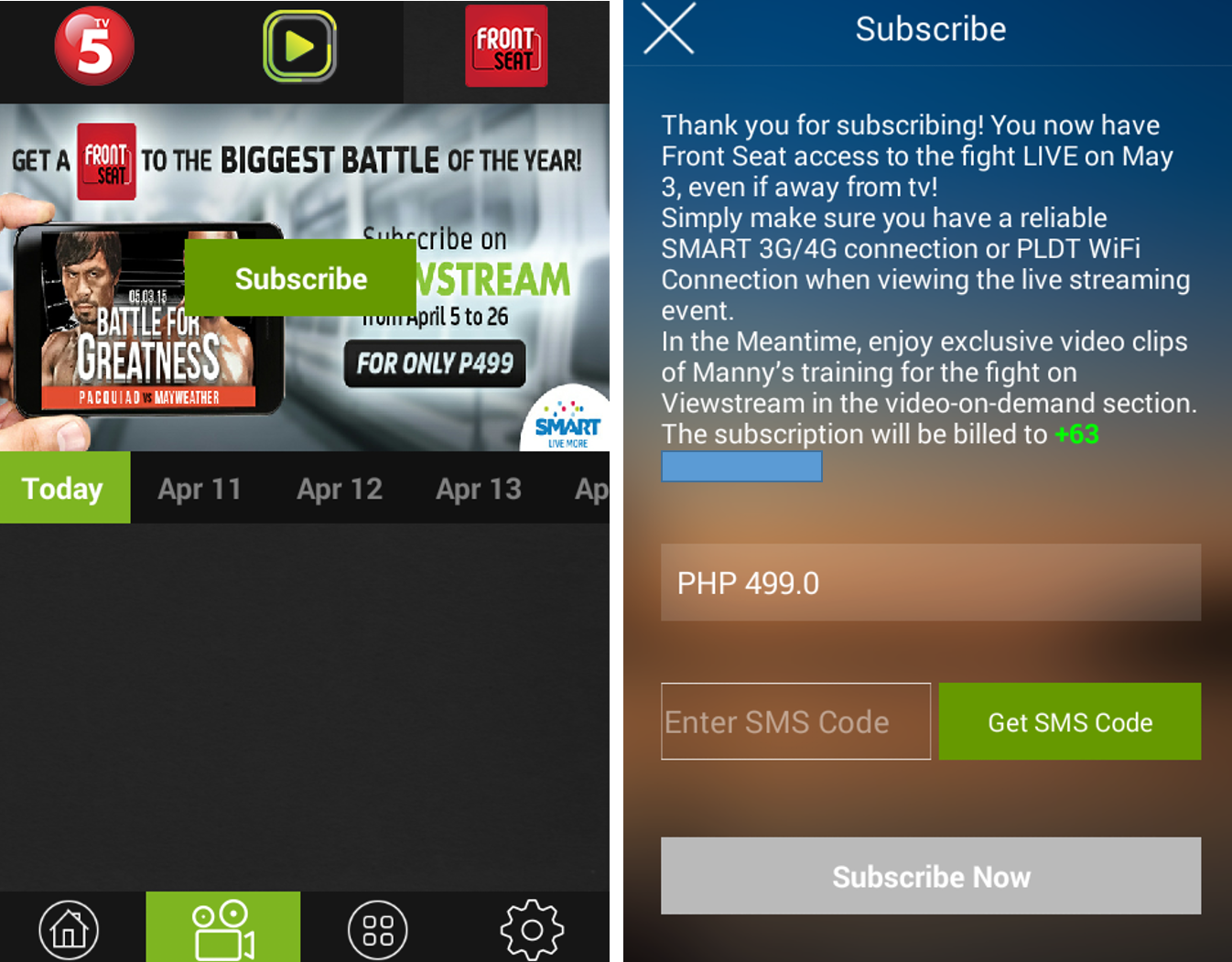 Pacquiao-Mayweather fight Live on your smartphone via Viewstream