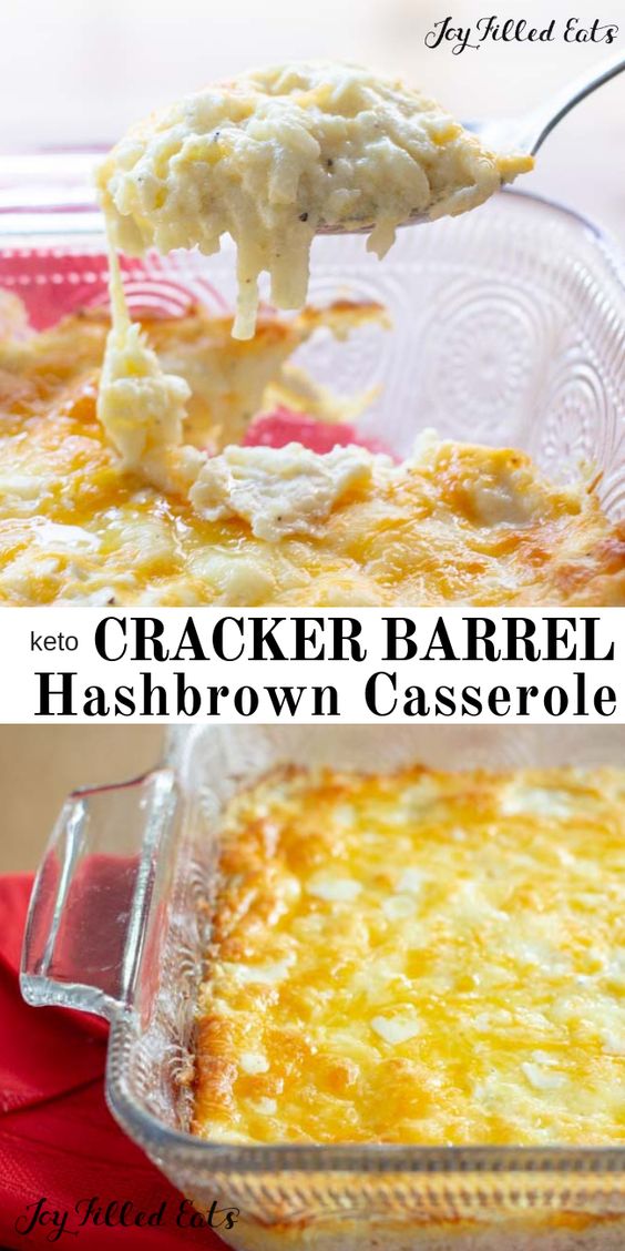 KETO Cracker Barrel Hashbrown Casserole KetoBreakfastCasserole