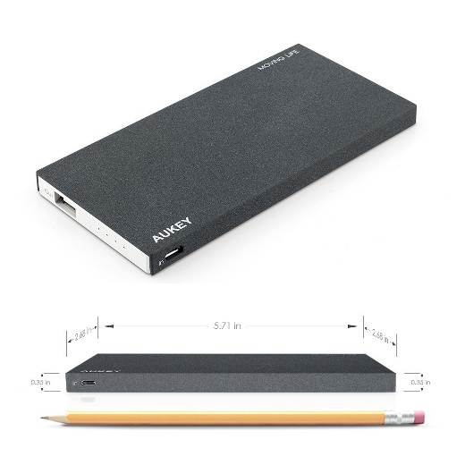 Aukey Portable Power Bank Charger External Battery Pack (8000mAh Li-Polymer 2.1A Output) - image