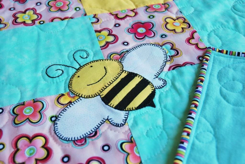 Bumble Bee Baby Girl Quilt