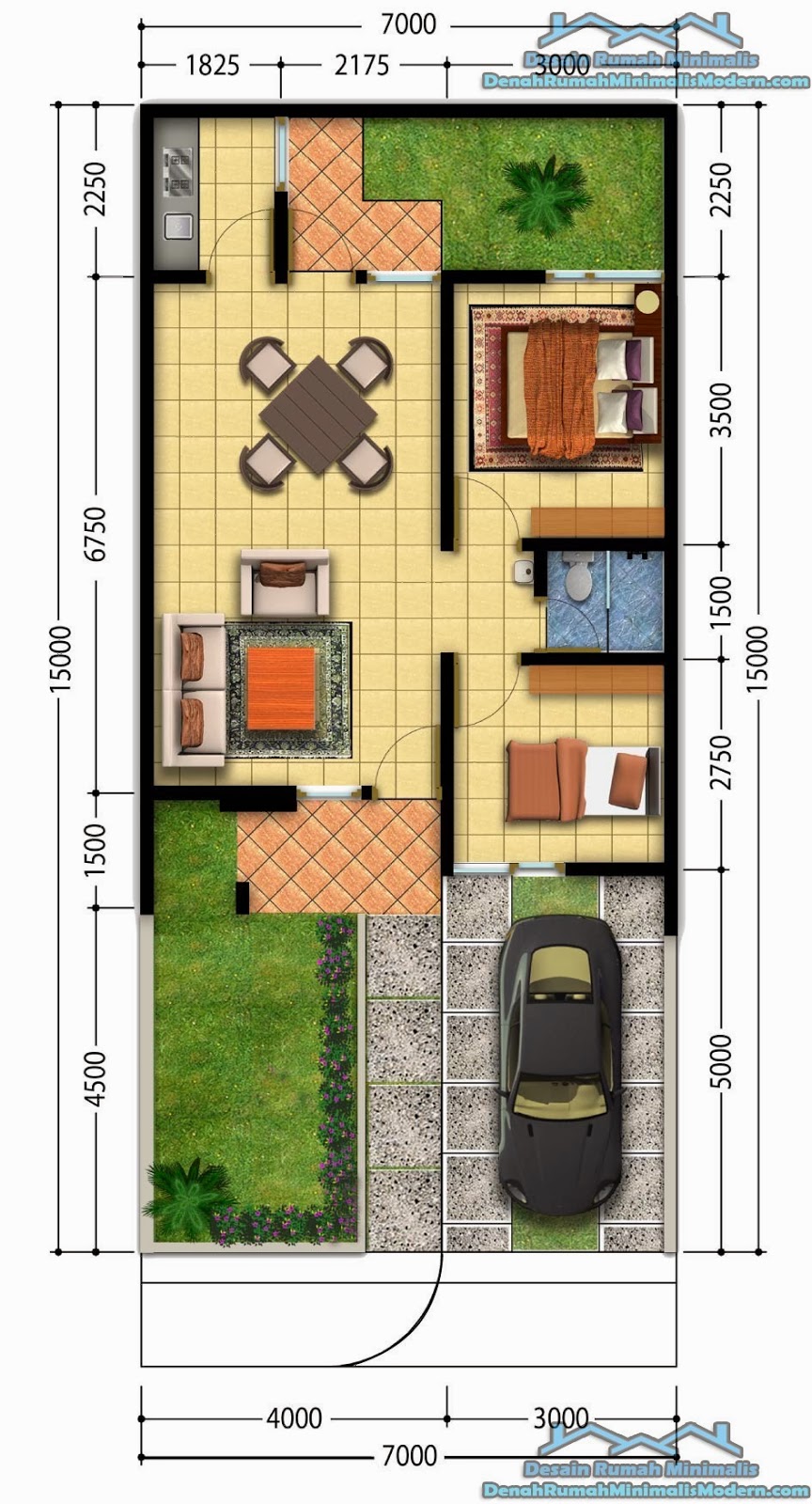 Gambar Desain Denah Rumah Minimalis Modern 1 Lantai Terbaru 2014