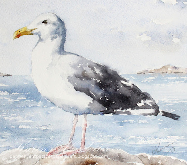 Peppermint Patty's Papercraft: Sunday Watercolor: Seagull
