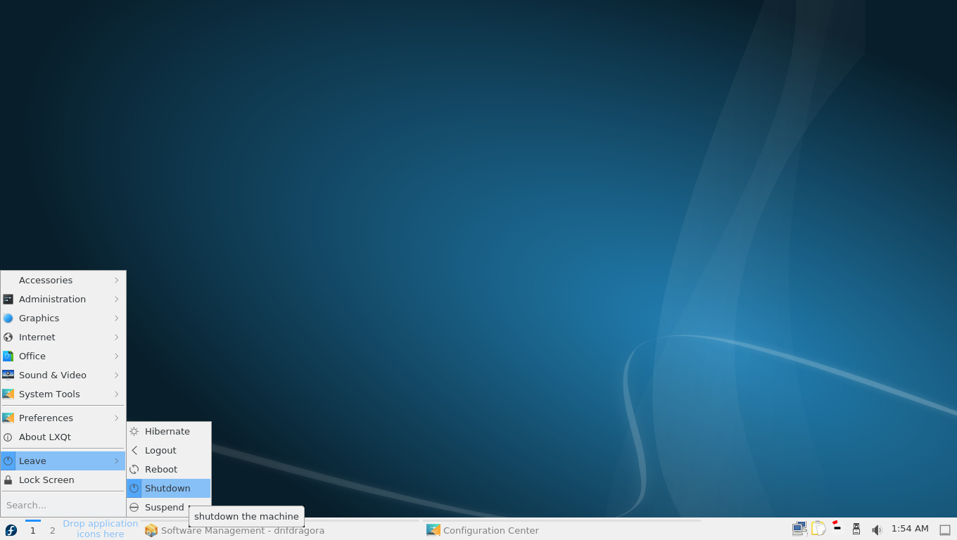 Fedora 27 LXQt spin screenshots