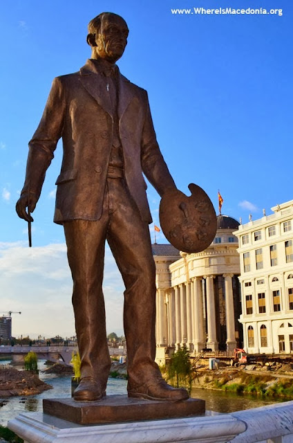 Monument at Art Bridge - Skopje, Macedonia