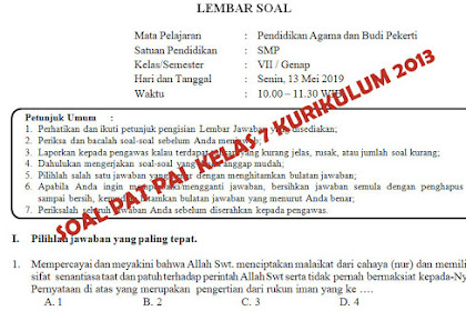 Soal Uts Bahasa Indonesia Kelas 7 Semester 1 Dan Kunci Jawaban
Kurikulum 2013 Revisi 2018