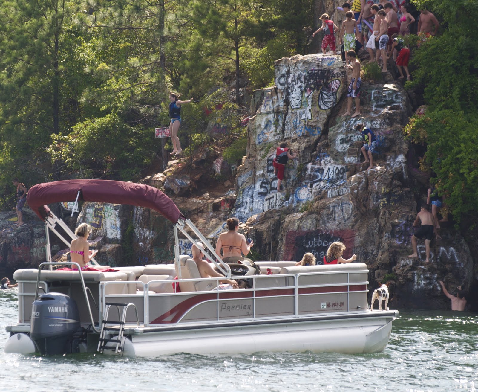Chimney Rock at Lake Martin...Dangerous..but They Still Do It!!!