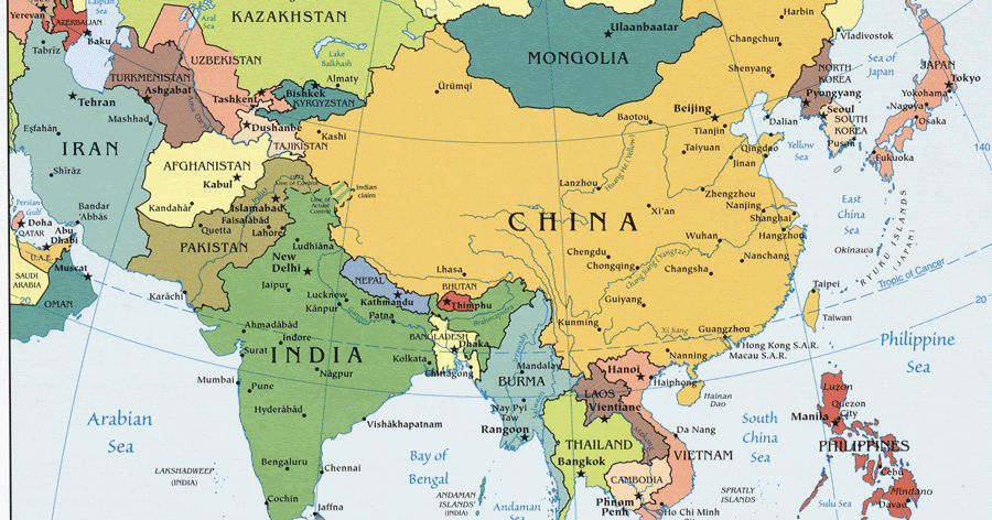 Карта китая урумчи