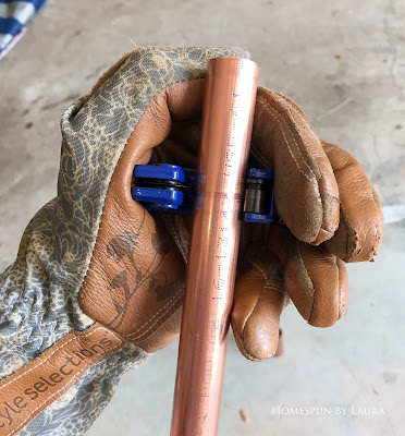 DIY copper and wood plant stand, laptop shelf - easy cheap inexpensive project