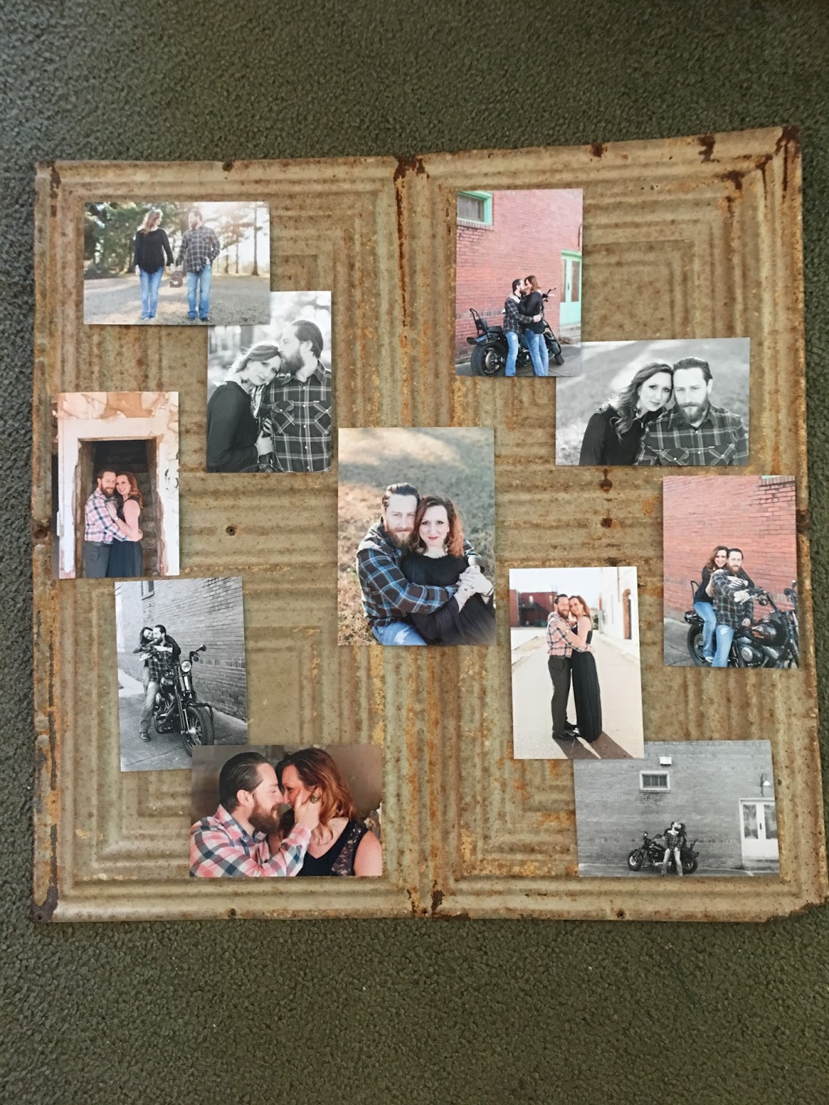 Marla Plain And Small Displaying Photos Memories On Tin Tiles