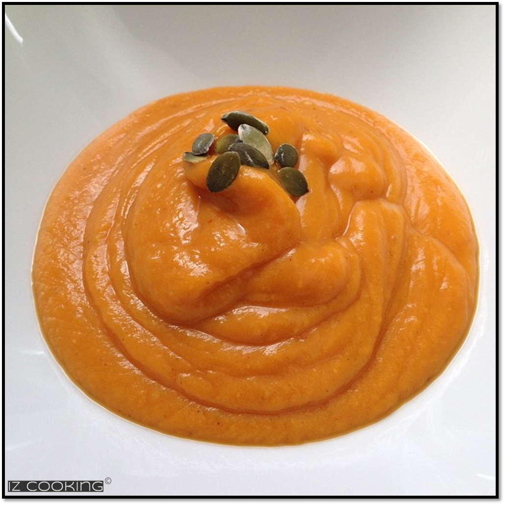 Potage épicé courge butternut grillée