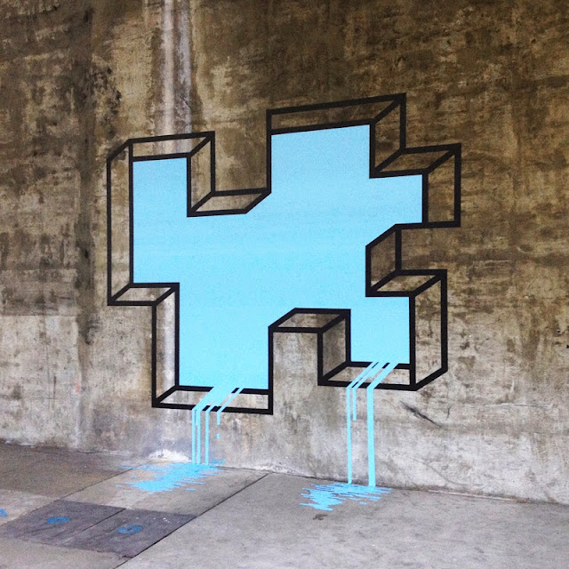 "L.A Leaker" New Street Art Piece By Aakash Nihalani On The Streets Of Los Angeles, USA. 2