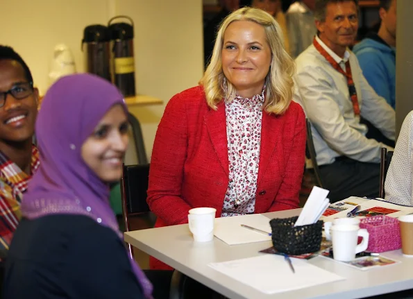 Crown Princess Mette-Marit attends opening ceremony of Literature train 2016 held at the House of Literature in Bergen wedding dress, valentino dress