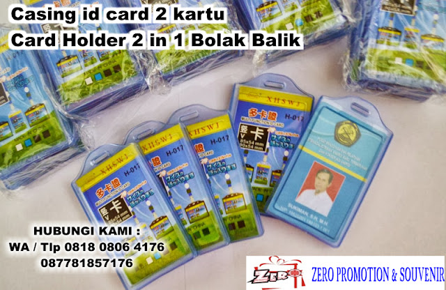 Jual Casing id card 2 kartu Card Holder 2 in 1 Bolak Jual Casing id card 2 kartu Card Holder 2 in 1 Bolak