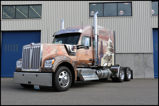 Special 2019 Kenworth W990 that will be hauling the 55th U.S. Capitol Christmas Tree
