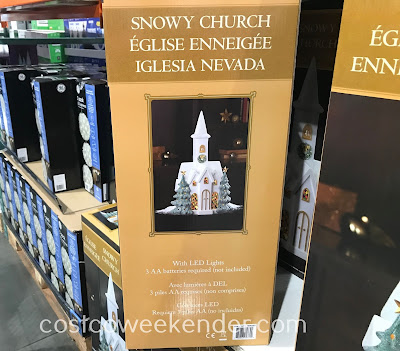 Costco 1900287 - Snowy Church with LED Lights: great for Christmas