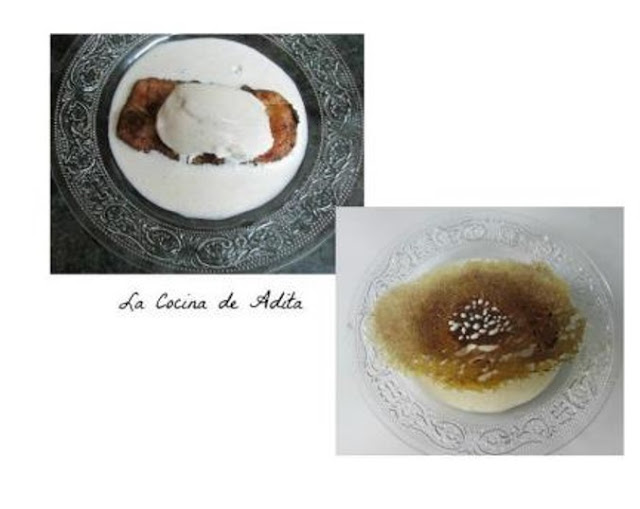 Torrija con helado de canela y  crujiente