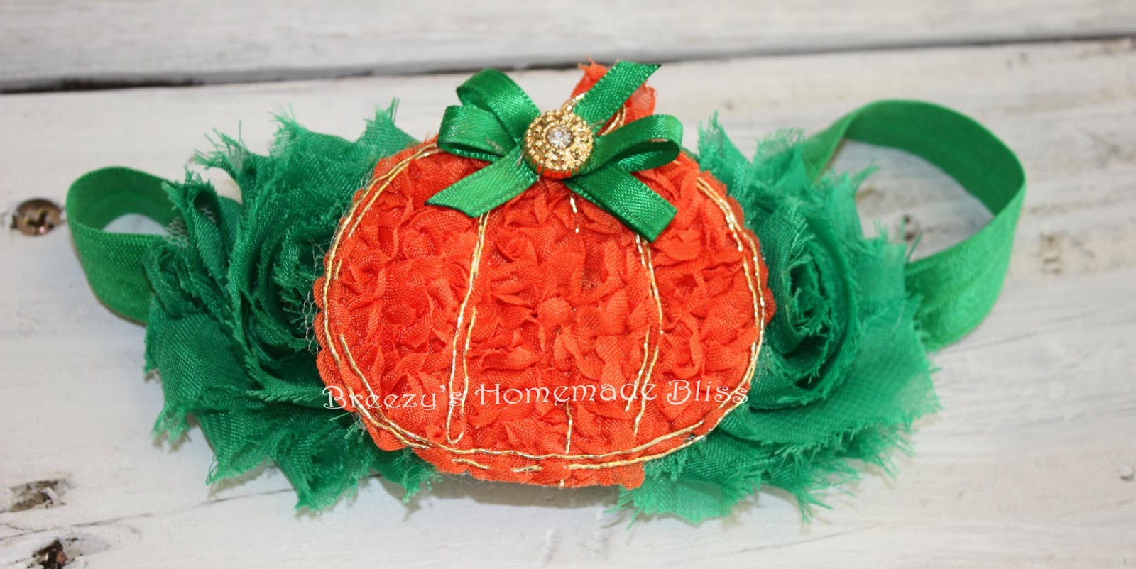 Breezy's Homemade Bliss Shabby Pumpkin Headbands