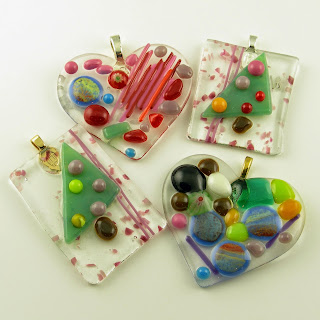 fused glass Christmas ornaments