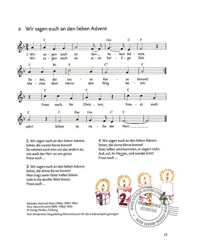 Wir Sagen Euch An Den Lieben Advent Noten D Dur Moderne Schule: Adventszeit beruhigen