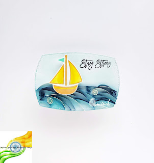 Quilling, ATCs, Altenew- be a lighthouse, Quillish, Sea Quilling, Motivational quilling, Lawn fawn - float my boat stamp set