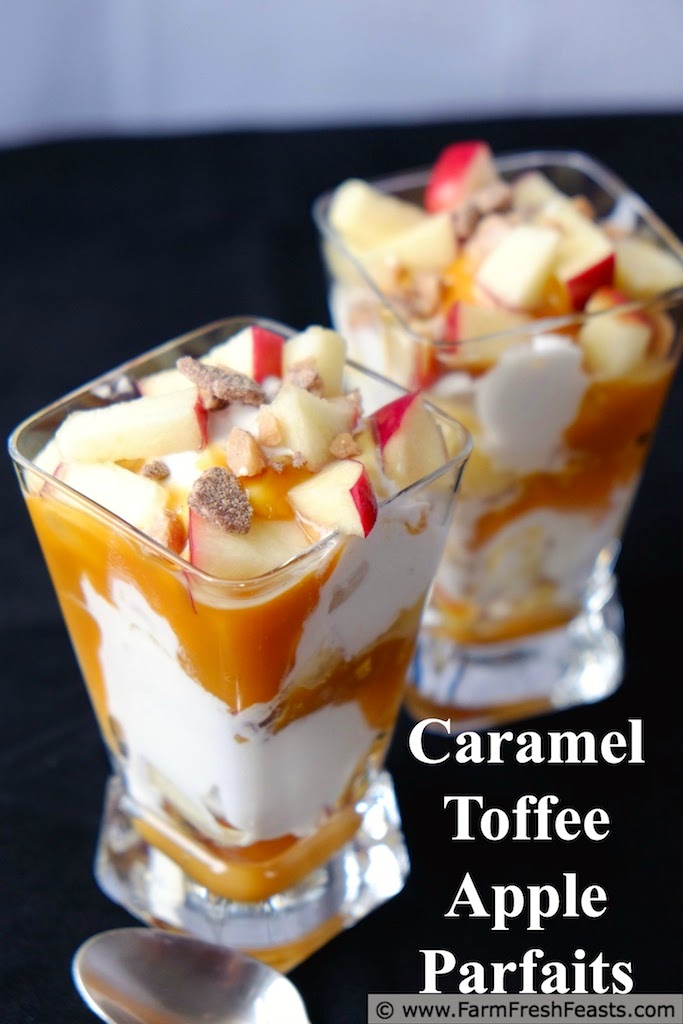 Farm Fresh Feasts Caramel Toffee Apple Parfaits With Cream Cheese Ice