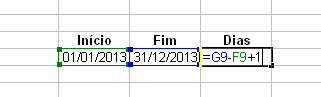 Fórmula para calcular datas no Excel