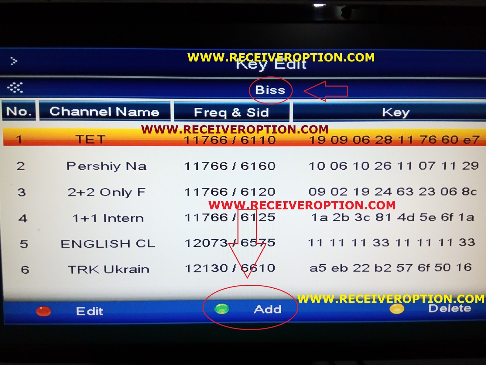 How to ADD biss key in azfox S3S HD receiver.