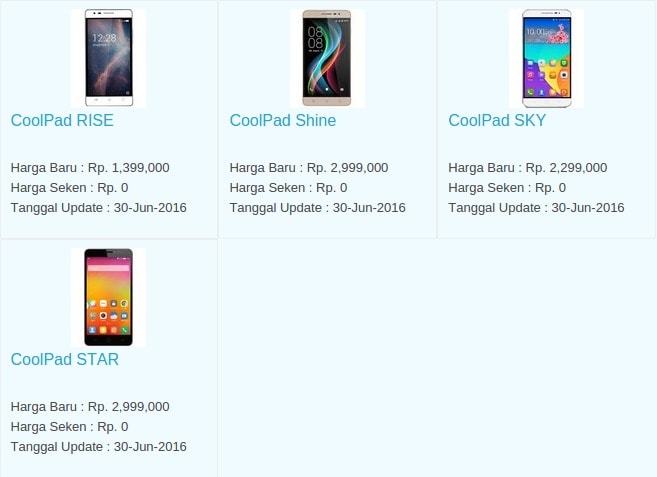 Daftar Harga Hp Terbaru CoolPad Juli 2016 Daftar Harga Hp Terbaru CoolPad Juli 2016