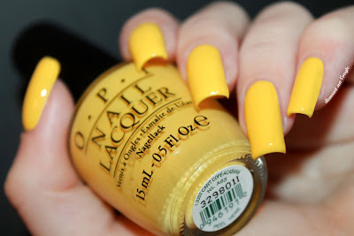 Swatch of the yellow nail polish  "I Just Can't Cope-Acabana" from O.P.I.