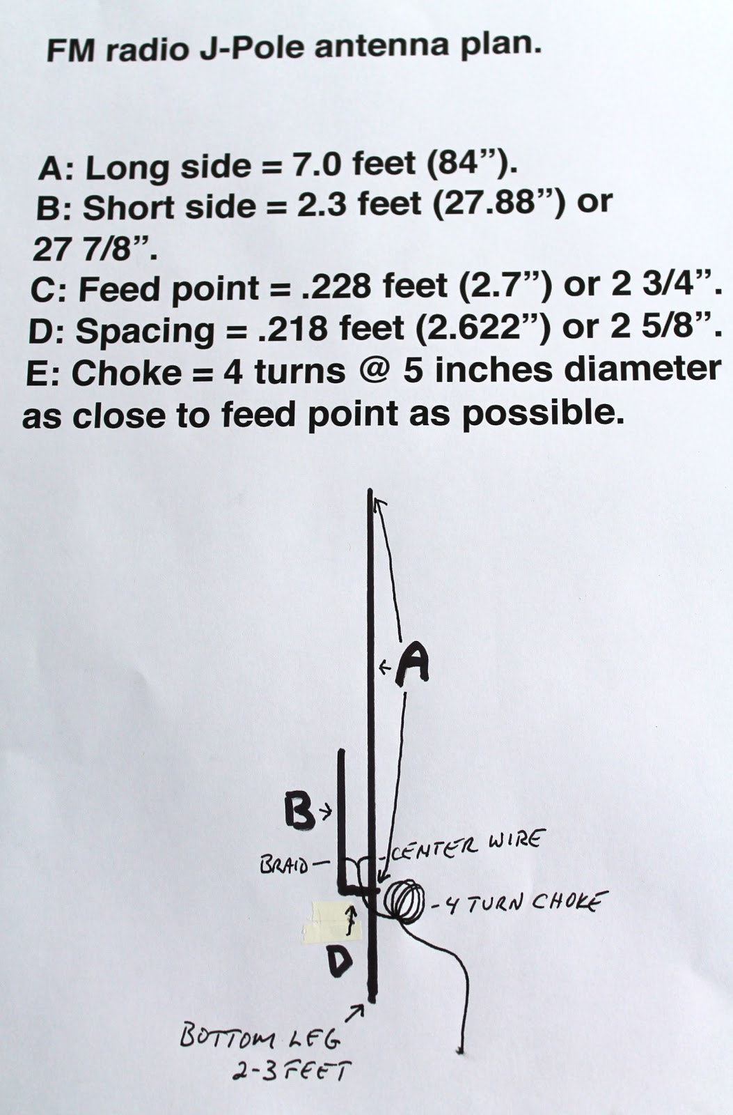 FM Radio JPole antenna plans.