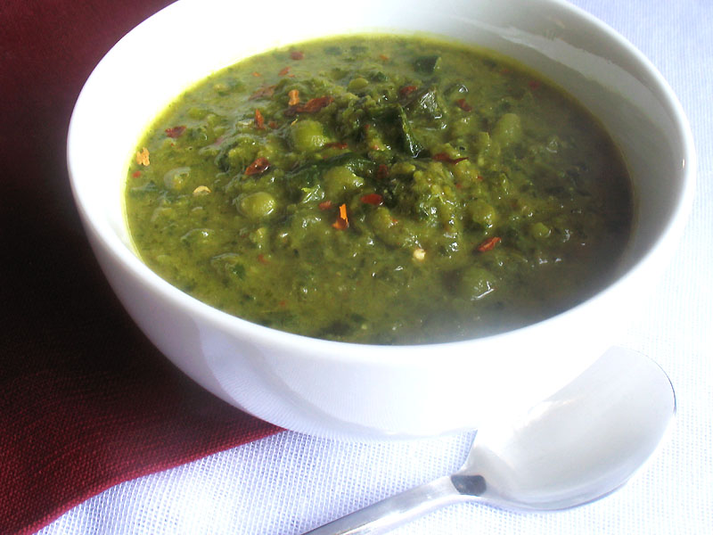 Creamy Green Pea and Collard Greens Soup Lisa's Kitchen Vegetarian