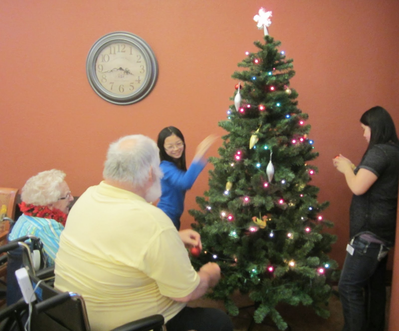 Harvest Moon by Hand Decorating a Nursing Home for Christmas