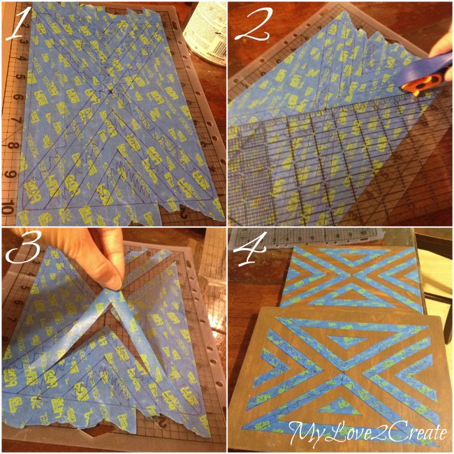 creating geometric pattern with painter's tape
