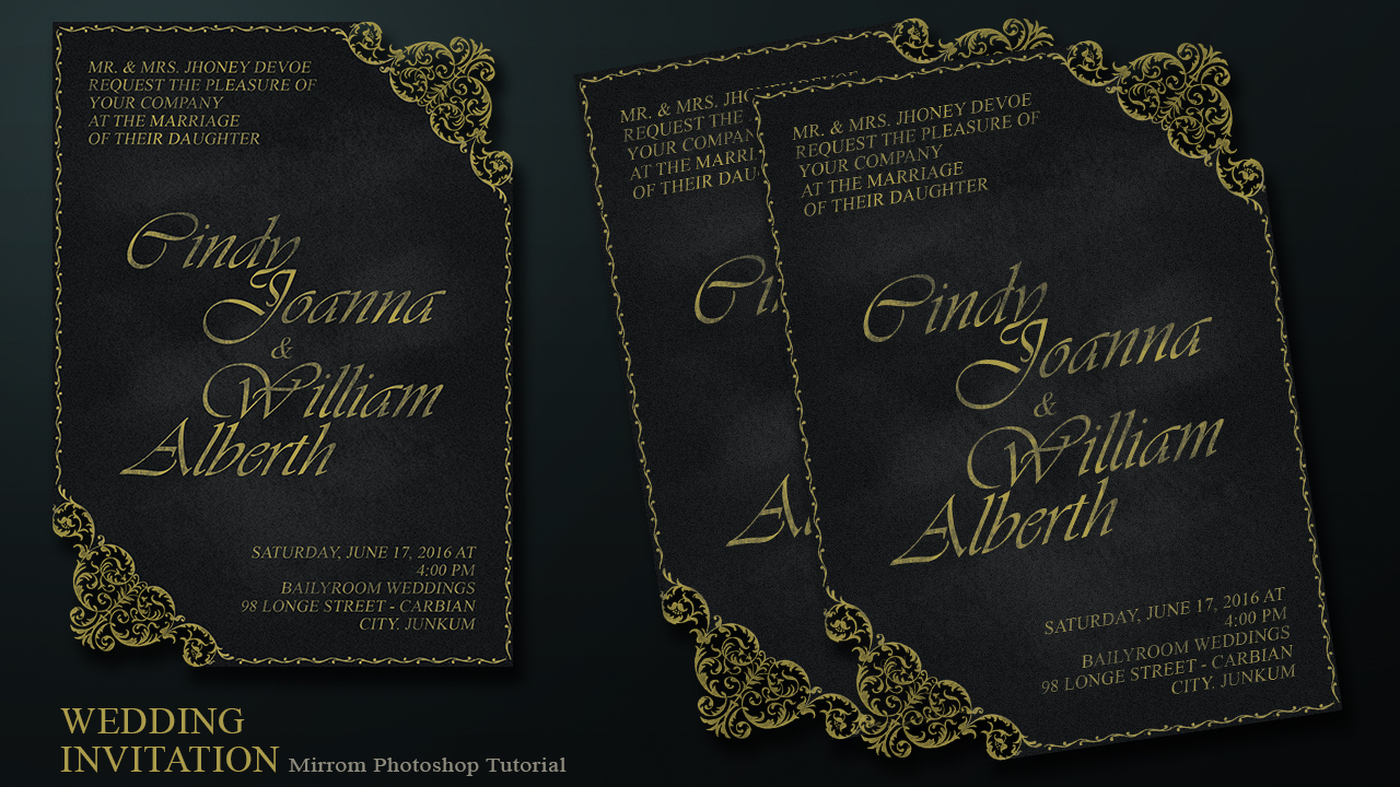 Create a Chalkboard and Ornament Style Wedding Invitation Card In Photoshop