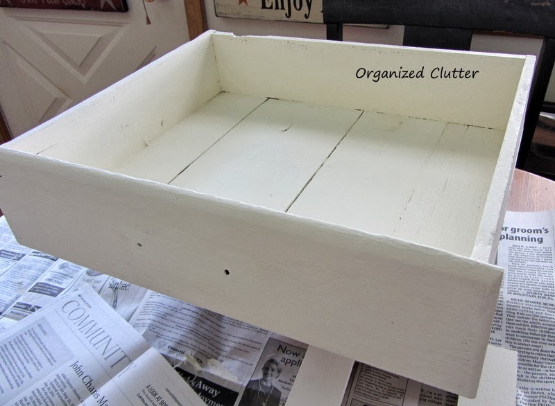 Re-purposing an Old Drawer into a Display Shelf www.organizedclutterqueen.blogspot.com