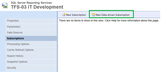 BI Learning Hub: Data Driven Subscriptions in SSRS