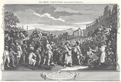 Industry and Idleness, Plate 11; The Idle 'Prentice Executed at Tyburn by William Hogarth 