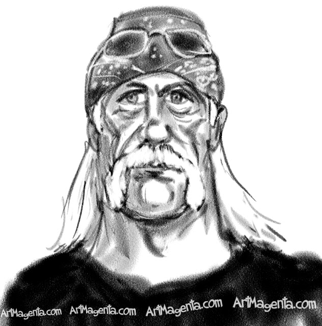 Hulk Hogan is a caricature by caricaturist Artmagenta