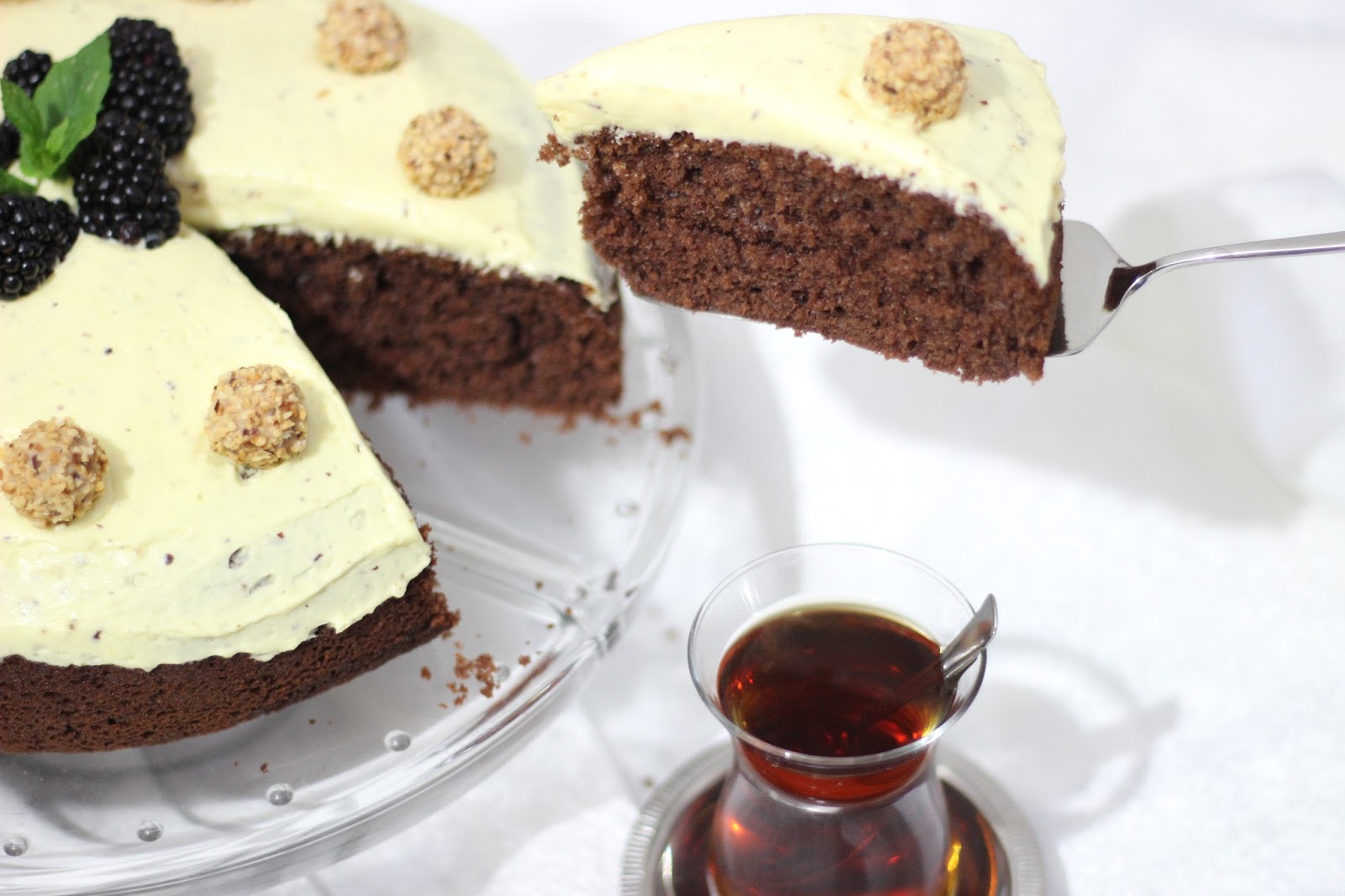 Schokoladenkuchen mit Vanillecreme (In der Pfanne)