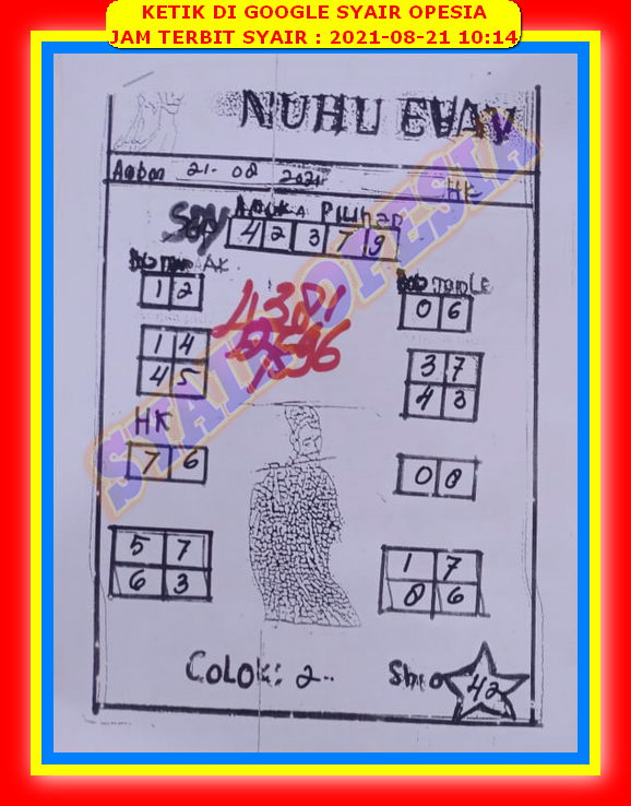 Syair Harian Sgp 21 Agustus 2021 Kode Syair Sgp Hk Sd Motesia