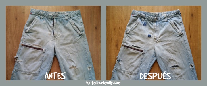 ARREGLAR Y RECICLAR UNOS TEJANOS PARA USAR OTRO AÑO MÁS CON RETALES DE OTROS TEJANOS