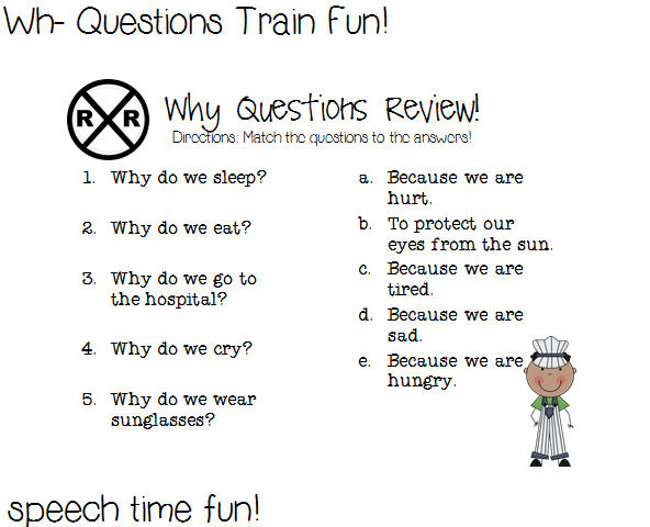 Wh Questions Train Fun! ((and giveaway)) Speech Time