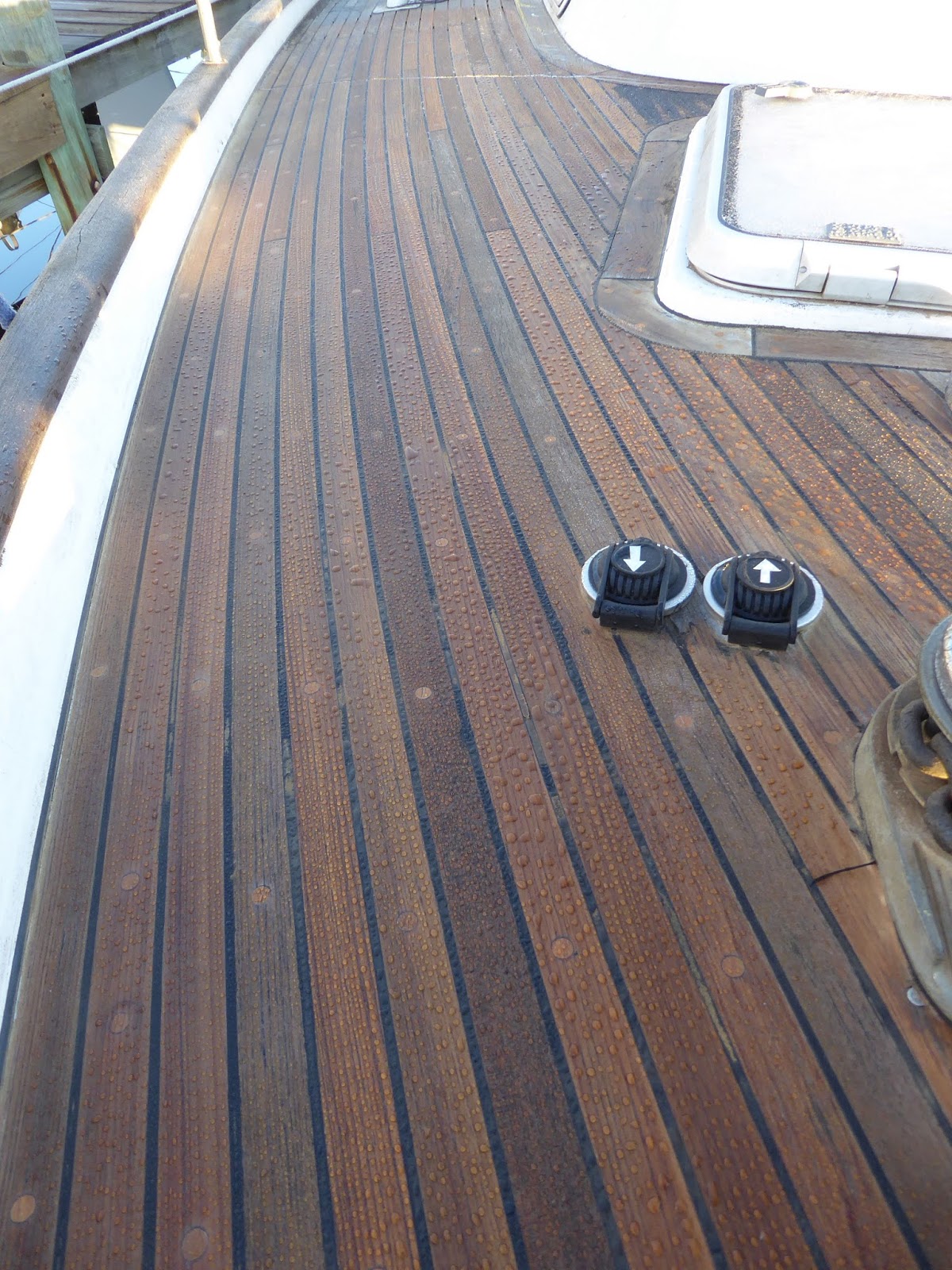 Life Aboard Persephone Teak Deck Work